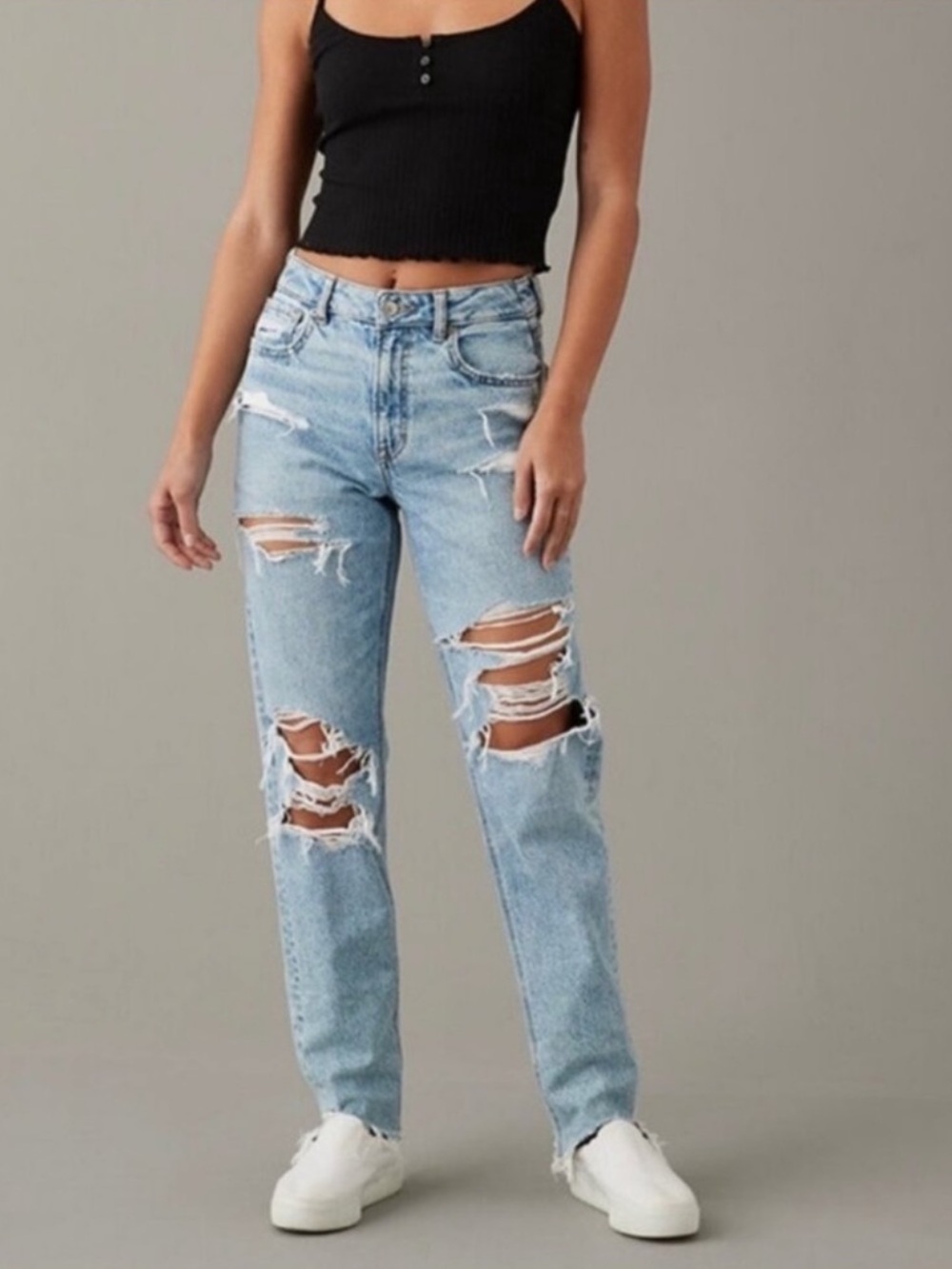 American Eagle Distressed Mom Jeans